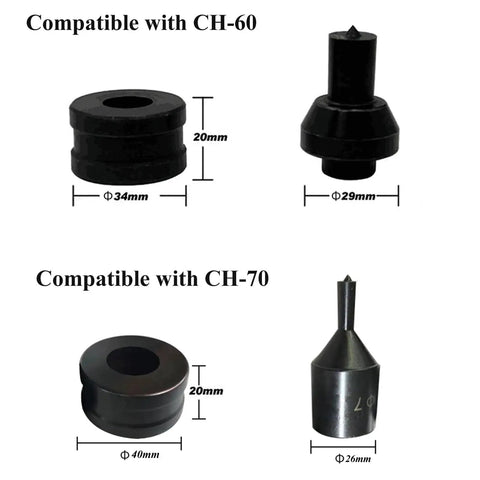 Hydraulic Round Hole Punch Die Set For Metal Stamping And Sheet Metal Work, 14mm Diameter, Compatible With CH-70 And CH-60 Machines