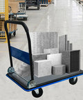 Heavy Duty Workhorse Folding Platform Truck With 660 Lb Capacity, Flatbed Hand Truck On 360 Degree Swivel TPR Silent Wheels, Non Slip Utility Dolly For Moving Boxes In Warehouse Garage And Office, Durable Steel Frame Blue loaded with sample blocks