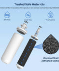 Premium LT700P Refrigerator Water Filter Replacement showing BPA-free and lead-free materials, filter structure highlighted.