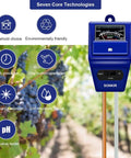 3 In 1 Soil Moisture Light And PH Tester For Garden And Lawn with high precision and one-button operation features