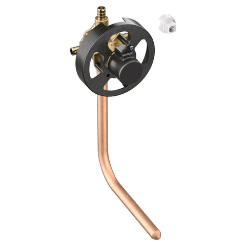 Posi-Temp Pressure Balancing Shower Valve With M-Pact System And Half Inch Crimp Ring PEX Connection, side angle view