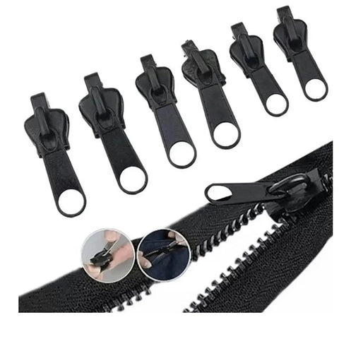6 Pack Black Zipper Pullers Repair Kit Set For Jackets Backpacks And Clothes Universal Replacement Sliders With Removable Pull Tabs