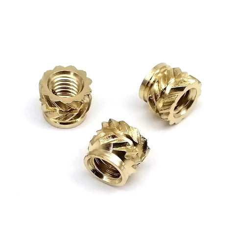 Knurled Threaded Inserts Pack For DIY Projects 50 Or 100pcs M1.6 M2 M2.5 M3 M4 Solid Brass Copper Embedding Nuts For Hot Melt Injection Molding