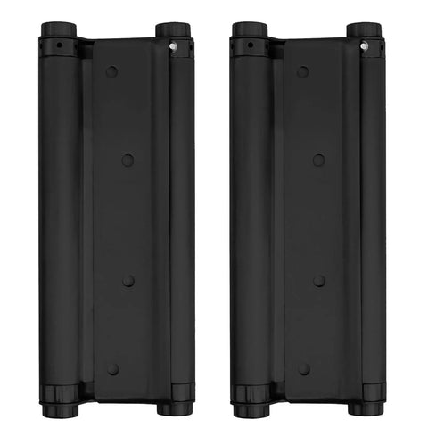 Two Pairs Eight Inch Heavy Duty Stainless Steel Cafe And Saloon Door Self Closing Double Action Spring Hinges Black Finish
