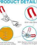 Six Pack Toggle Latch Clamp Set with Adjustable Quick Release Pull Handles for Precision Hold Downs, anti-slip design
