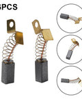 Hella Durable 6 Pack Carbon Motor Brushes For Porter Cable 7800 Drywall Sander Screwdriver N119739 with copper coils and black bases.