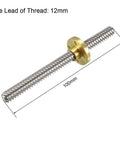 2 Pack T8 Lead Screws 100mm Long 8mm Dia 12 Lead Stainless Steel Threaded Rod With Copper Nut For Precise Motion in 3D Printers