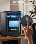 Nugget Ice Maker Countertop Delivers Chewy Pebble Ice On Demand 40 Lbs Per Day With 1.8L Tank Self Cleaning Sonic Ice Machine