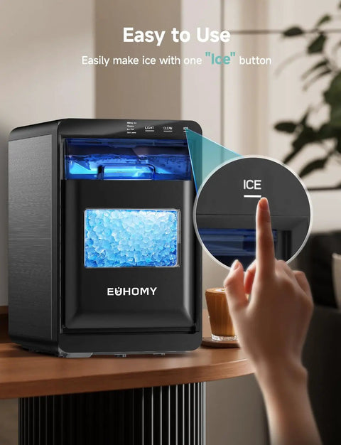 Nugget Ice Maker Countertop Delivers Chewy Pebble Ice On Demand 40 Lbs Per Day With 1.8L Tank Self Cleaning Sonic Ice Machine