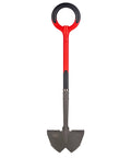 Manual Serrated Garden Edger For Landscaping And Clean Lawn Borders, Steel Tool In Red, Half Moon Blade With Inverted V Cutting