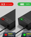 54.6V 2A Ebike Charger For 48V Lithium Batteries And Electric Scooters With DC 5.5x2.1mm Plug showing red and green LED indicators