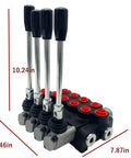 Four Spool Hydraulic Control Valve With 13 GPM Max Flow And 4500 PSI Rating For Small Tractors, Loaders, And Log Splitters