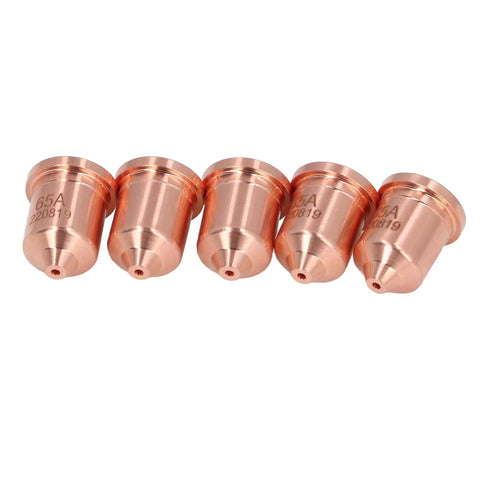 Top Tier Pocreation Plasma Electrode Tip 220819 Brass Consumable For PMX 65 85 105 Cutters five pieces 65A tips for cutting.