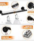 Matte Black Stainless Steel Bathroom Hardware Set With 24 Inch Hand Towel Bar Toilet Paper Holder Three Robe Towel Hooks Wall Mounted Kit Built Tough With SUS304 Stainless Corrosion Resistant Bath Accessories featuring waterproof design, durable black painting, and durable 304 stainless steel features.