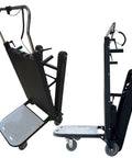 Super Heavy Duty Electric Stair Climber Cart With 440 LB Max Load Capacity And 600W Motor showing removable loading platform and rubber tracks.