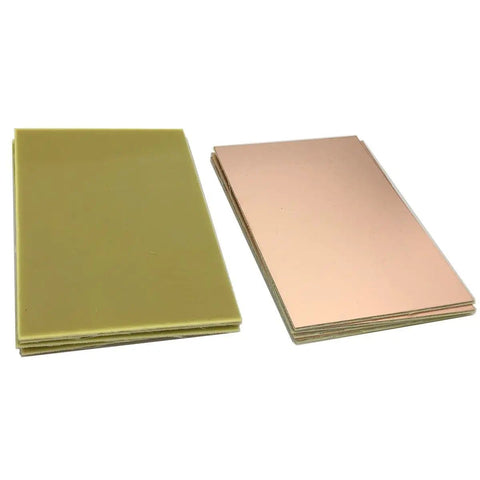 Copper Clad PCB Laminate FR4 Single Sided Board 4 By 2 Point 7 Inch One Point Six Millimeter Thick Ten Pack For DIY Etching Projects