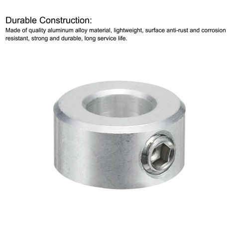 Four Piece Set Screw Aluminum Shaft Collars For Three Eighths Inch Bore, Three Quarters Inch Outside Diameter And Three Eighths Inch Thick, Clamp Stop Collar For Linear Rod Guides