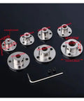 Top Shelf Aluminum Rigid Flange Coupling Motor Guide Shaft Connectors With Hella Durable M4 Mounting Bolts Sized From Three To Ten Millimeters For Sweet Upgrades To Any High Torque Drive System Ready To Roll, showing various sizes and configurations.