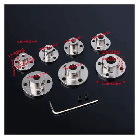 Top Shelf Aluminum Rigid Flange Coupling Motor Guide Shaft Connectors With Hella Durable M4 Mounting Bolts Sized From Three To Ten Millimeters For Sweet Upgrades To Any High Torque Drive System Ready To Roll, showing various sizes and configurations.