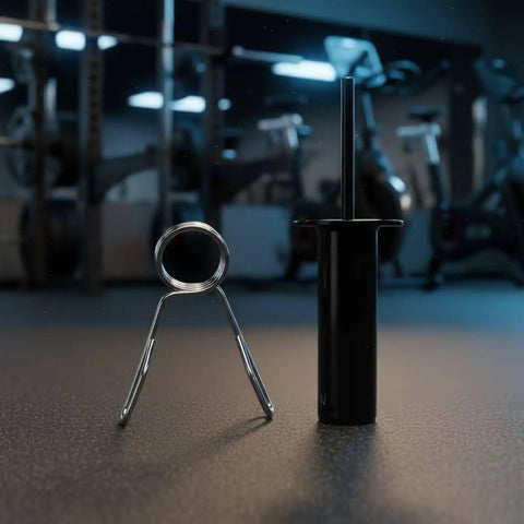 Heavy Duty Weight Stack Pin For Home Gym Selector with metal retaining loop and handle, 150mm (8 inch) size, used in strength machines.