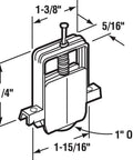 Diagram of 1 Inch Nylon Sliding Screen Door Roller Replacement Kit Two Pack For Monar Doors with dimensions and screw detail