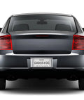 Rear view of car with 100 Pack Temporary License Plate Sleeves With Adhesive, Clear Plastic Bags For Dealer Cars, 8 mil protector