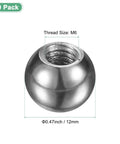 20 Pack Threaded Ball Nut Knobs M6x12mm Carbon Steel Female Thread Ball Nut Cap Chrome Tone for lighting fixtures