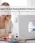 Six Foot Sewing Machine Power Cord AC Cable Replacement, Two Slot Plug with sewing machine and accessories