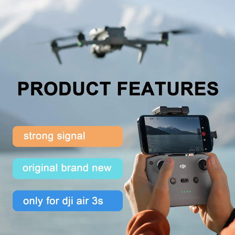 Drone controller and Air 3S in flight showcasing strong signal for Gimbal Signal Cable Replacement For Air 3S Drone Accessories PTZ Image Transmission Wire Repair Part Flexible Gimbal Camera Cable For Easy Plug And Play Fix And Restored Signal Quality