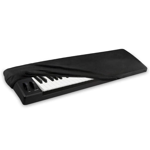 Elastic Dust Cover For 61 To 76 Key Casio Electronic Keyboard And Digital Piano with Bag Spandex Fit Black covering keyboard.