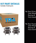 Rear Driver Side And Rear Passenger Side Wheel Bearing And Hub Assembly Set 2 Piece Compatible With 2020 2021 2022 Ford Escape Front Wheel Drive And 2020 2021 2022 Lincoln Corsair Front Wheel Drive, product packaging and parts displayed.
