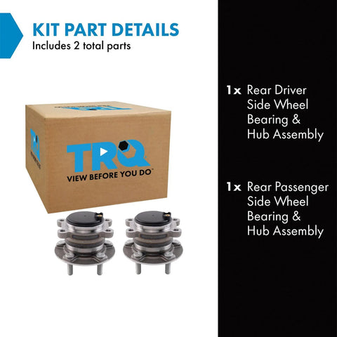 Rear Driver Side And Rear Passenger Side Wheel Bearing And Hub Assembly Set 2 Piece Compatible With 2020 2021 2022 Ford Escape Front Wheel Drive And 2020 2021 2022 Lincoln Corsair Front Wheel Drive, product packaging and parts displayed.