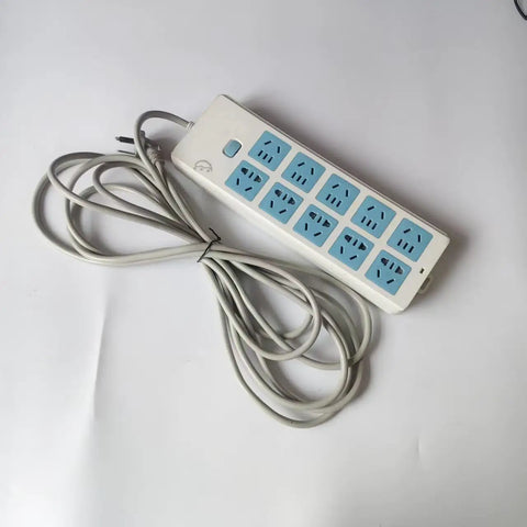 Heavy Duty Multi Outlet Extension Cord With Solid White Build For Dorm Bedroom And Home Office Setup Reliable Plug And Play Power Strip Adapter.