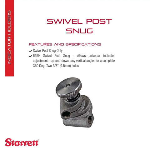 Swivel Post Snug With Universal Indicator Adjustment For Quick Pro Grade Measurements, 360 Degree Flexibility, Model 657H