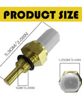 GolTHd coolant temperature sensor, side view: brass body with white plastic connector and O-ring, 5.3 cm long.