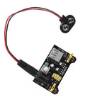 Kickstart Your Prototypes With This Straight Up Dope 3.3V 5V MB102 Breadboard Power Supply Module With No Fuss Toggle Switch And Battery Cable Perfect For Arduino Tinkering Smooth Operation Always On Tap Pack Of Three, showing power supply module with battery connector.