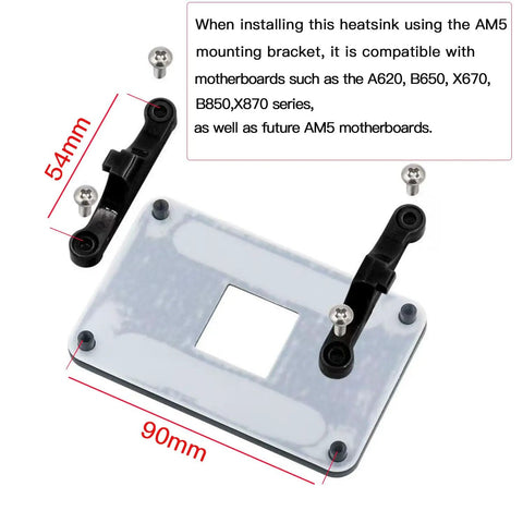 Rock Solid Universal CPU Cooler Mounting Bracket Kit For AMD Am5 And Am4 Motherboards with heavy duty steel backplate and standoffs.