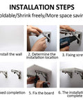 Installation steps for 16 Inch Folding Shelf Brackets Built Tough Heavy Duty Stainless Steel Collapsible Shelving 4 Pack.