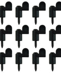7/16 Inch Screen Clips 12 Pack for Storm Windows and Storm Doors shown in black metal with screws