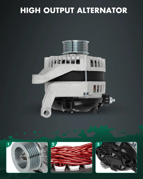 Beefed Up 12V 160A CW Six Groove Car Alternator Replacement For Dodge Ram 1500 2009 2010, Chrysler Aspen 2007