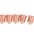 Top Tier Pocreation Plasma Electrode Tip 220819 Brass Consumable For PMX 65 85 105 Cutters Fits 45A To 65A Range, five tips side by side.