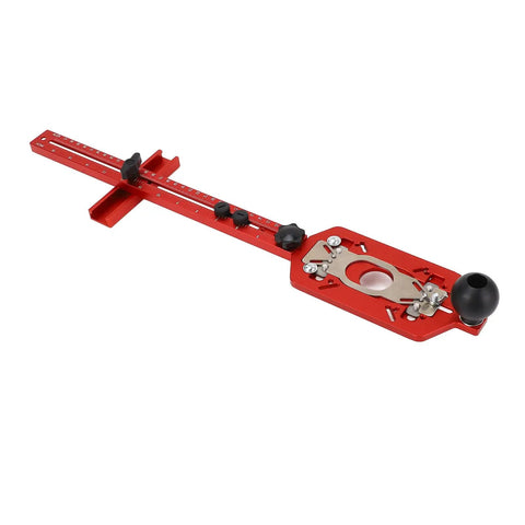 Heavy Duty Router Milling Bracket With Dual Scale Circle Cutting Jig For Woodworking All In One Cabinet Hardware Fixture Rock Solid Multi Function Routing Tool Easy Fit With Most Trim And Plunge Routers, red aluminum