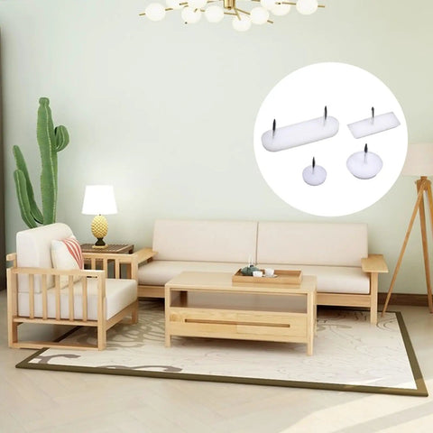 125 Piece White Tack In Drawer Glides Heavy Duty Furniture Slider Repair Kit For Dressers displayed in a modern living room.