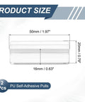 Top Shelf Clear Recessed Finger Pulls 2 Pack Easy Peel And Stick Cabinet Hardware 1.97 Inch dimensions diagram showing size and material details.