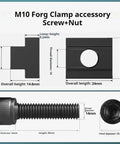 M10 Forg Clamp accessory with screw and nut for Side Fixture Clamp For Fixed Precision Fixtures And OK Vise Frog Clamps M10 Accessory