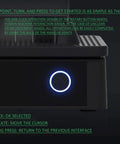 Close-up of rotary button on Dope Dual Bin Resin Washer For 3D Printers, showing blue LED light for operation.