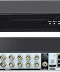 Front and back views of the 16 Channel 2MP 1080P Hybrid DVR Recorder 6 In 1 H265 Plus Security Digital Video Recorder, no hard drive.