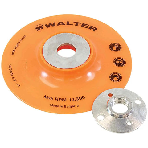 Backing Pad Assembly For 4 And A Half Inch Sanding Discs With Heat Dissipation Heavy Duty Resin Pad And Secure Mounting Nut For Quick Pro Grade Sanding On Disc Sanders