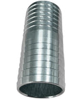 2-inch stainless steel straight hose barb fitting, side view, 304 SS