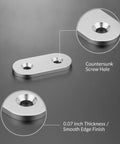 Sturdy L Bracket Corner Brace for Furniture Reinforcement, Heavy Duty Metal Support Plate, countersunk screw holes, silver finish